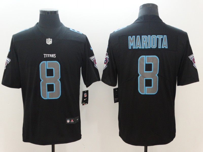 Men's Tennessee Titans Marcus Mariota #8 Black Jersey